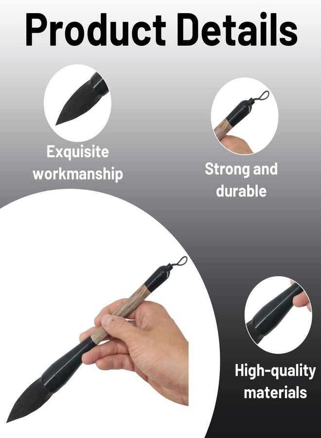 Buildcon 2-Piece Chinese Calligraphy Brush, Traditional Wood Handle Set for Watercolor Painting and Asian Art, Calligraphy Brush Pen with Fine Detailing Brush - Image 2